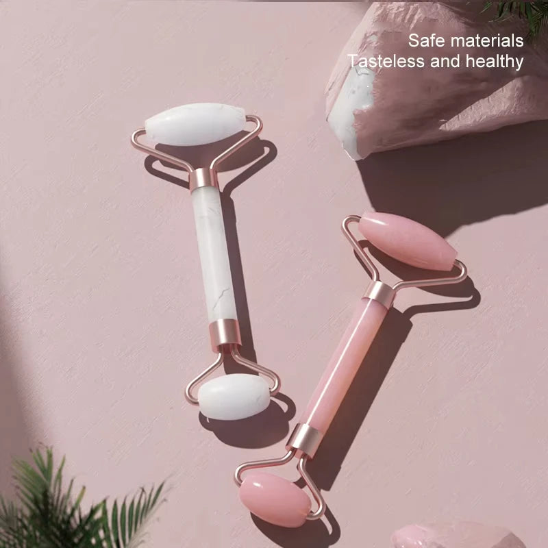 Facial Massage Set: Rose Quartz Roller & Gua Sha | Relaxation & Skincare