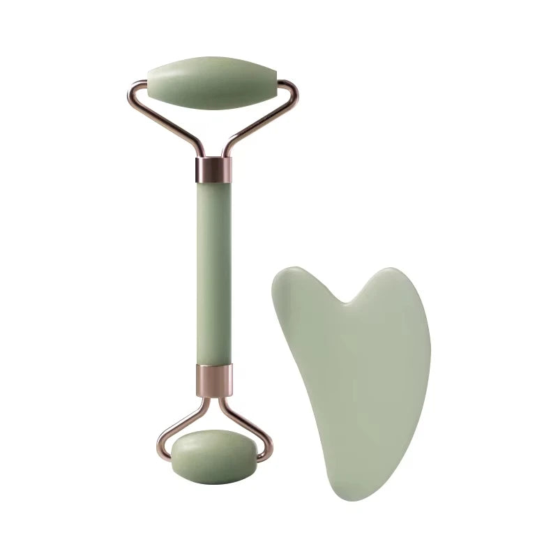 Facial Massage Set: Rose Quartz Roller & Gua Sha | Relaxation & Skincare